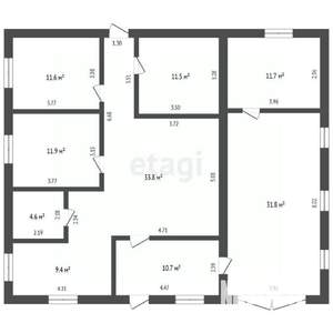 Дом 172м², 1-этажный, участок 8 сот.