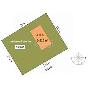 Дом 82м², 2-этажный, участок 5 сот.