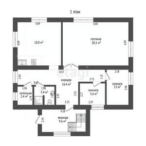 Дом 168м², 2-этажный, участок 7 сот.