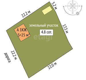 Дача 25м², 1-этажный, участок 5 сот.