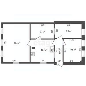 Дом 64м², 1-этажный, участок 3 сот.