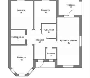 Дом 123м², 1-этажный, участок 8 сот.