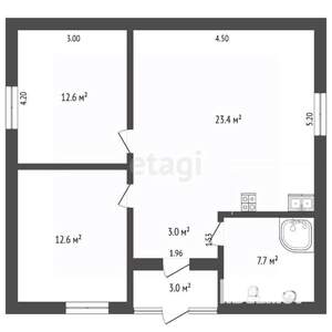 Дом 66м², 1-этажный, участок 4 сот.