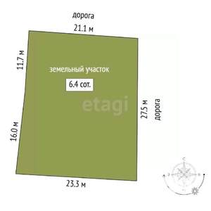 Дом 12м², 1-этажный, участок 6 сот.