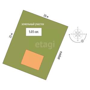 Дом 41м², 1-этажный, участок 5 сот.