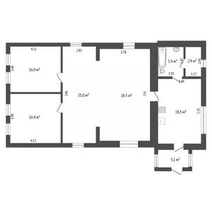 Дом 113м², 1-этажный, участок 5 сот.