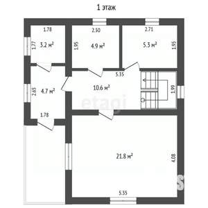 Дом 93м², 2-этажный, участок 5 сот.