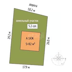 Дом 90м², 1-этажный, участок 5 сот.