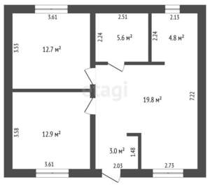 Дом 62м², 1-этажный, участок 8 сот.