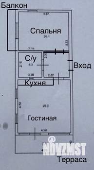 Дом 52м², 1-этажный, участок 5 сот.