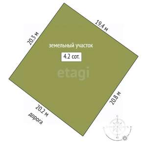 Дом 20м², 1-этажный, участок 4 сот.