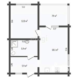 Дом 52м², 1-этажный, участок 4 сот.