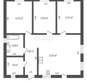 Дом 120м², 1-этажный, участок 9 сот.