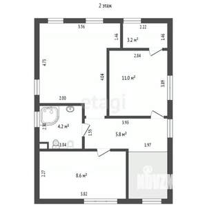 Дом 109м², 1-этажный, участок 8 сот.