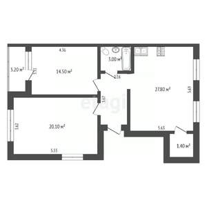 Таунхаус 76м², 2-этажный, участок 9 сот.