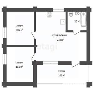 Дом 60м², 1-этажный, участок 5 сот.