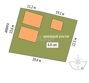 Дом 25м², 1-этажный, участок 2 сот.