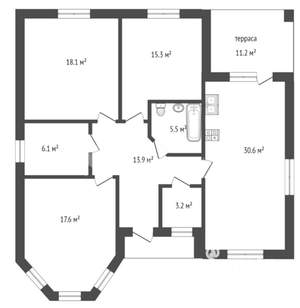 Коттедж 122м², 1-этажный, участок 9 сот.
