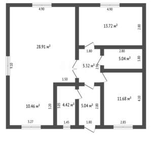 Дом 86м², 1-этажный, участок 6 сот.