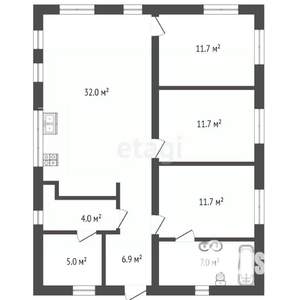 Дом 90м², 1-этажный, участок 6 сот.