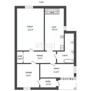 Дом 68м², 2-этажный, участок 7 сот.