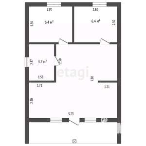 Дом 58м², 1-этажный, участок 9 сот.