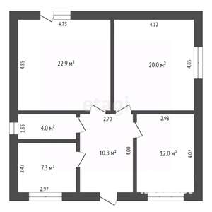 Дом 82м², 1-этажный, участок 7 сот.