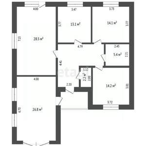 Дом 120м², 1-этажный, участок 5 сот.