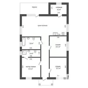 Дом 105м², 1-этажный, участок 5 сот.