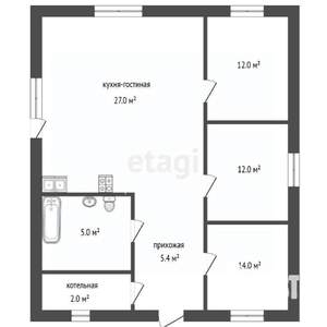 Дом 77м², 1-этажный, участок 8 сот.