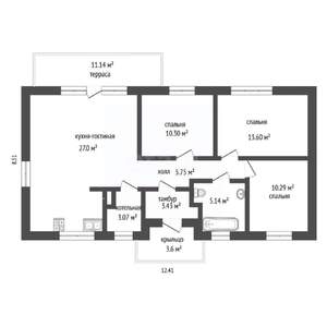 Дом 92м², 1-этажный, участок 8 сот.