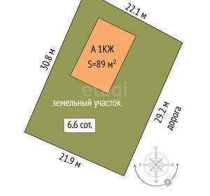 Дом 89м², 1-этажный, участок 7 сот.