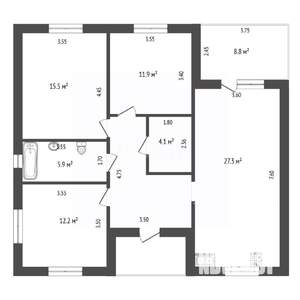 Дом 103м², 1-этажный, участок 5 сот.