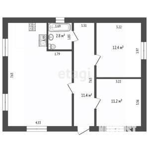 Дом 73м², 1-этажный, участок 5 сот.