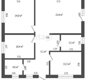 Дом 87м², 1-этажный, участок 7 сот.