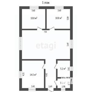 Дом 81м², 1-этажный, участок 7 сот.