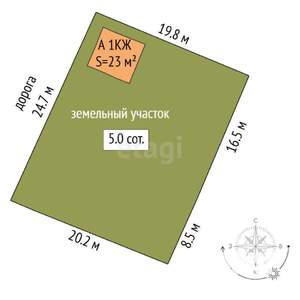 Дача 23м², 1-этажный, участок 5 сот.