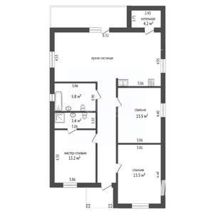 Дом 105м², 1-этажный, участок 5 сот.