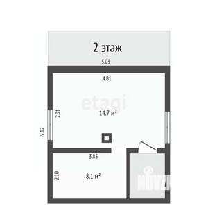 Дом 43м², 2-этажный, участок 14 сот.