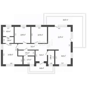 Дом 105м², 1-этажный, участок 6 сот.