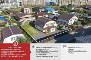 Дом 129м², 2-этажный, участок 6 сот.