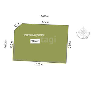 Дом 62м², 1-этажный, участок 5 сот.