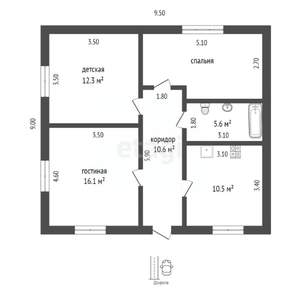 Дом 80м², 1-этажный, участок 5 сот.