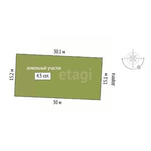 Дом 61м², 1-этажный, участок 5 сот.