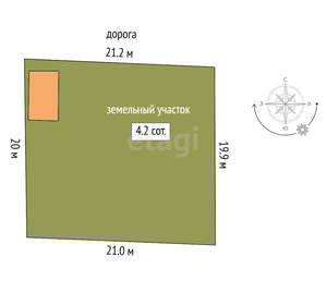 Дом 20м², 2-этажный, участок 4 сот.