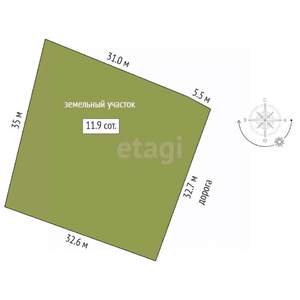 Дом 60м², 2-этажный, участок 12 сот.