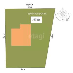 Дом 118м², 1-этажный, участок 10 сот.