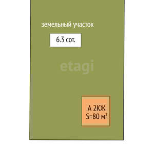 Дом 80м², 2-этажный, на длительный срок, 