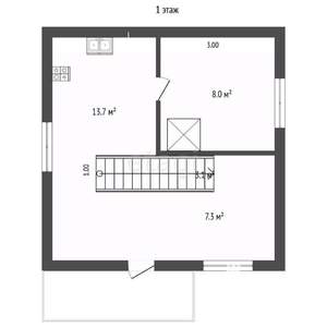 Дом 62м&sup2;, 2-этажный, участок 4 сот.  