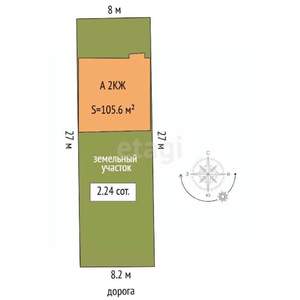 Таунхаус 106м², 2-этажный, участок 2 сот.  